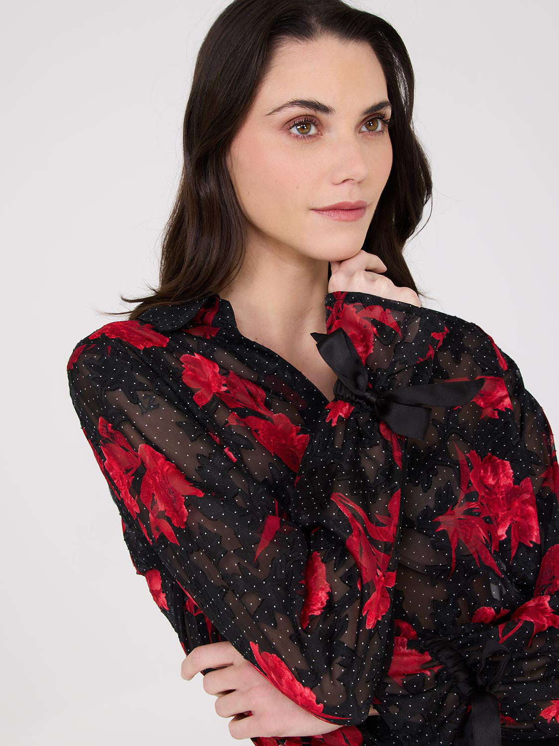 Floral Print V-Neck Blouse
