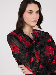 Floral Print V-Neck Blouse
