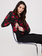 Floral Print V-Neck Blouse