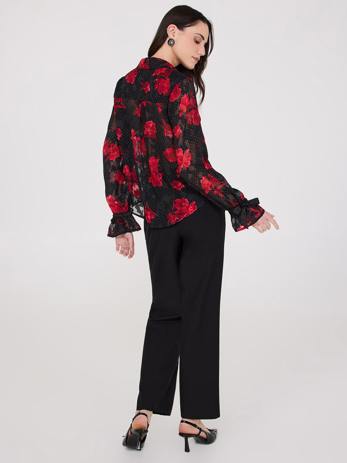 Floral Print V-Neck Blouse