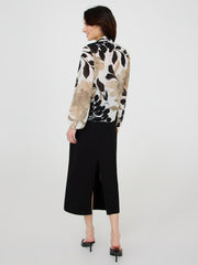 Floral Print Blouson Wrap Blouse
