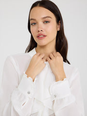 Ruffle Front Chiffon Blouse