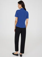 Printed Ruched Button-Front Blouse