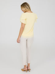 Tulip Sleeve Clip Dot Chiffon Top