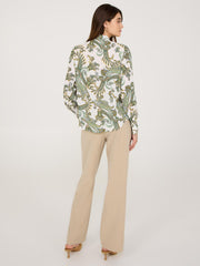 Paisley Print Chiffon Tie Neck Blouse