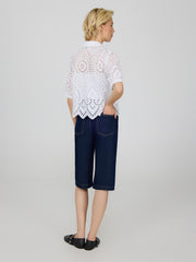 Short Sleeve Eyelet Blouse