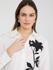 Floral Placement Poplin Blouse