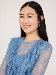 Ruffle V-Neck Lace Top With Cami