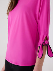 Boat Neck Bow-Tie Sleeve Top