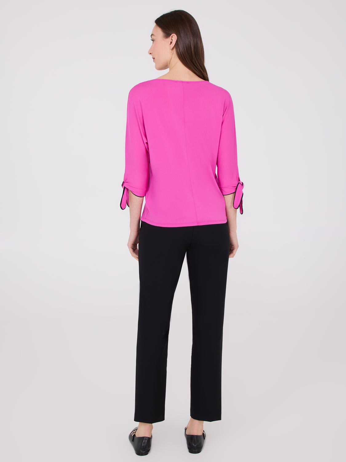 Boat Neck Bow-Tie Sleeve Top