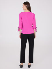 Boat Neck Bow-Tie Sleeve Top