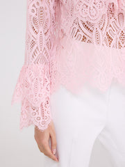 Lace Top With Scalloped Ruffle Details