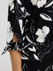 Floral Print Bow-Tie Sleeve Top
