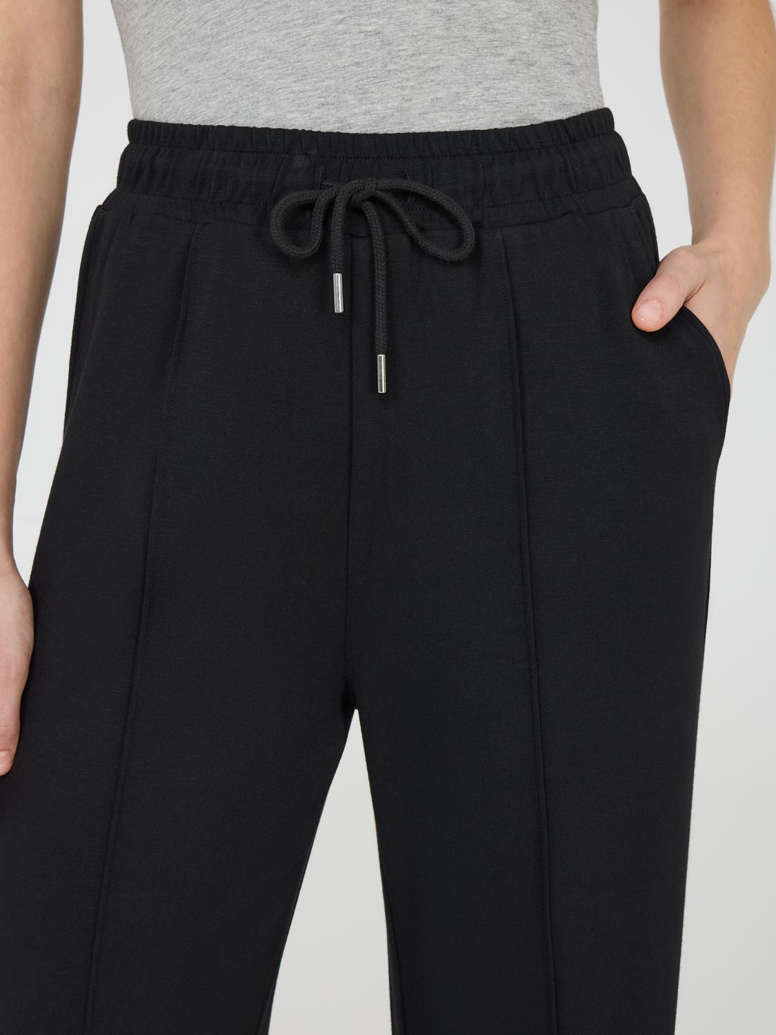Slit Hem Wide-Leg Pants