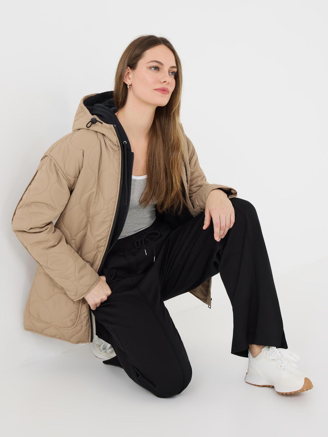 Slit Hem Wide-Leg Pants