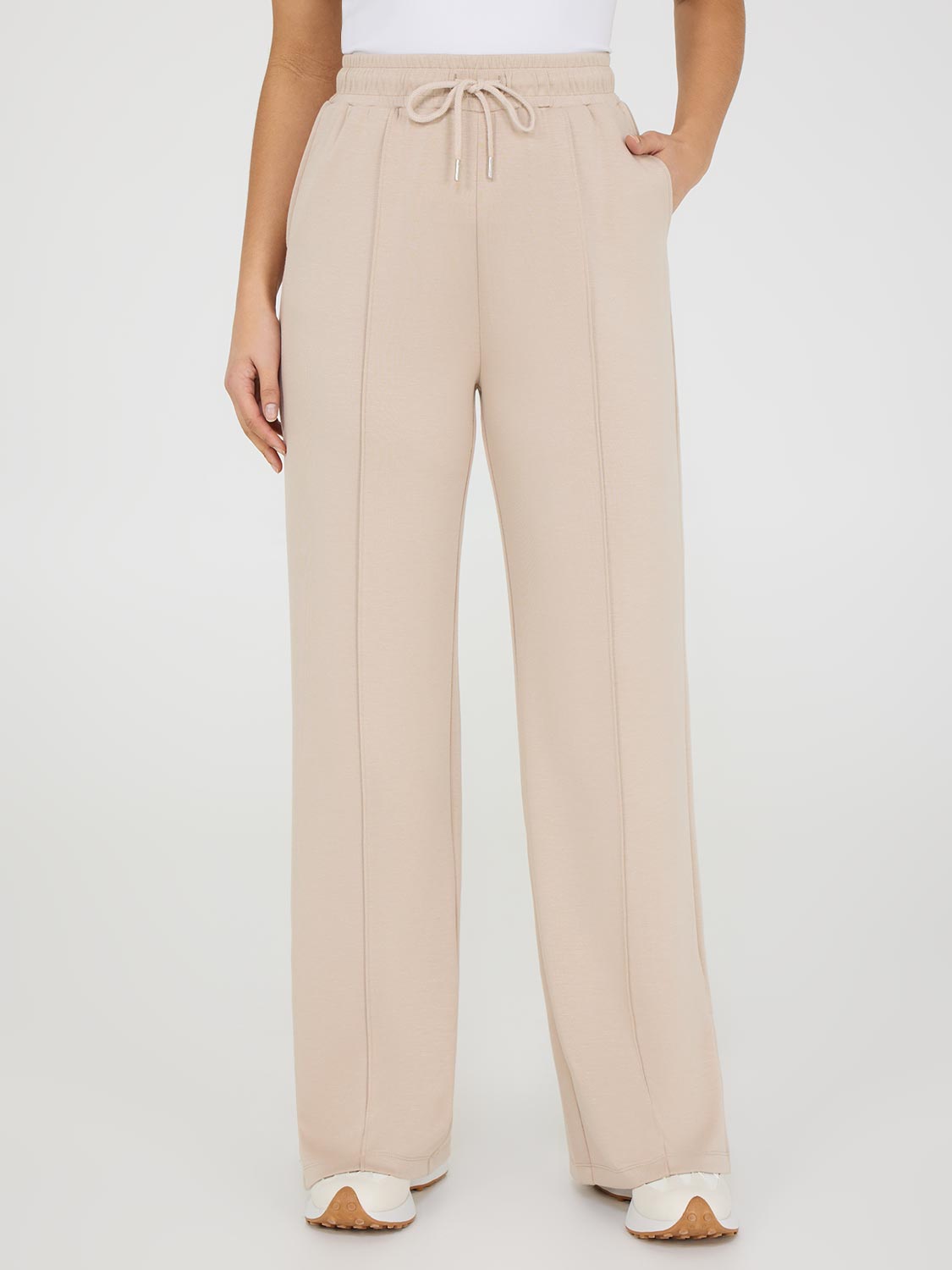 Slit Hem Wide-Leg Pants