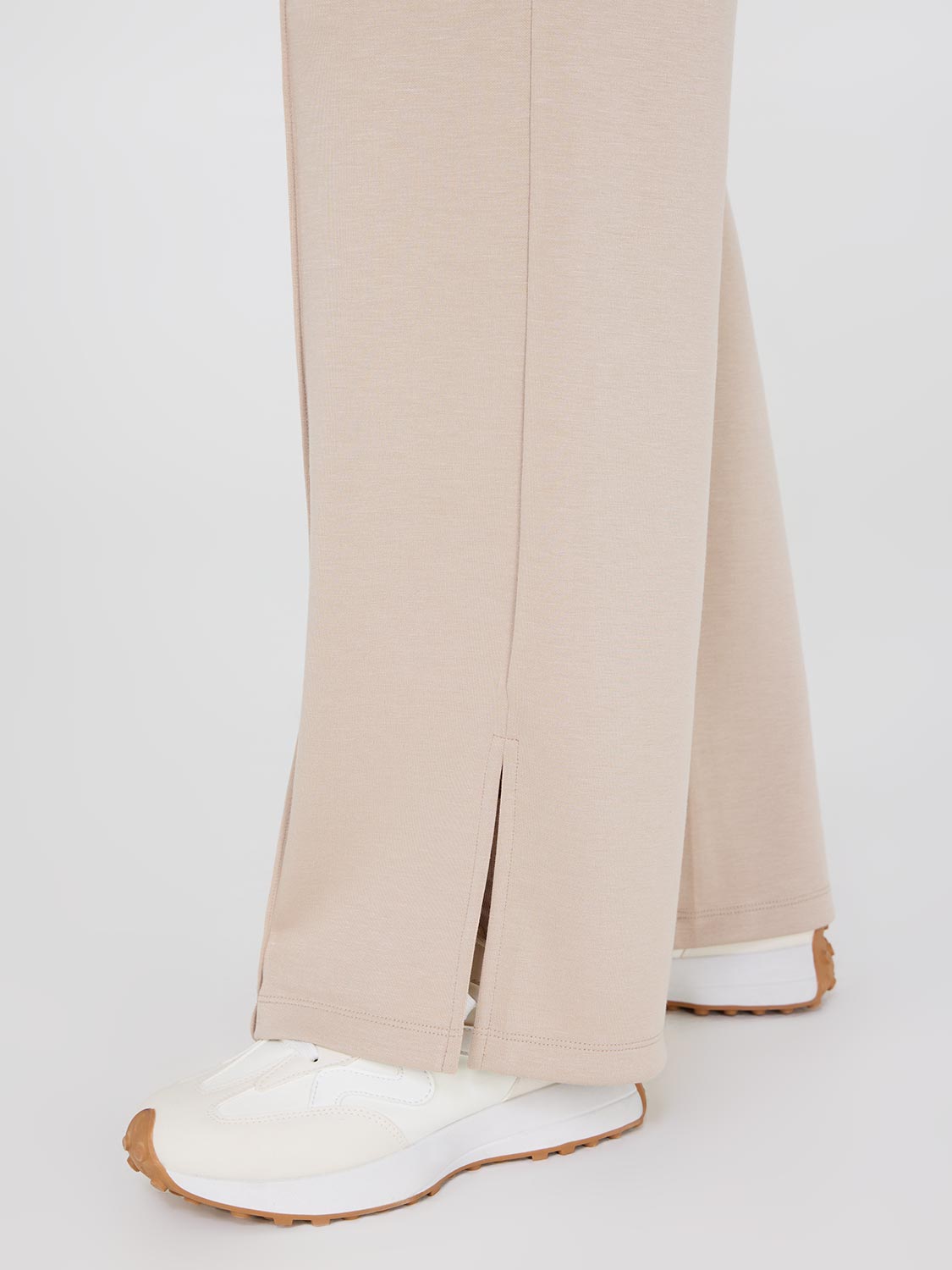 Slit Hem Wide-Leg Pants