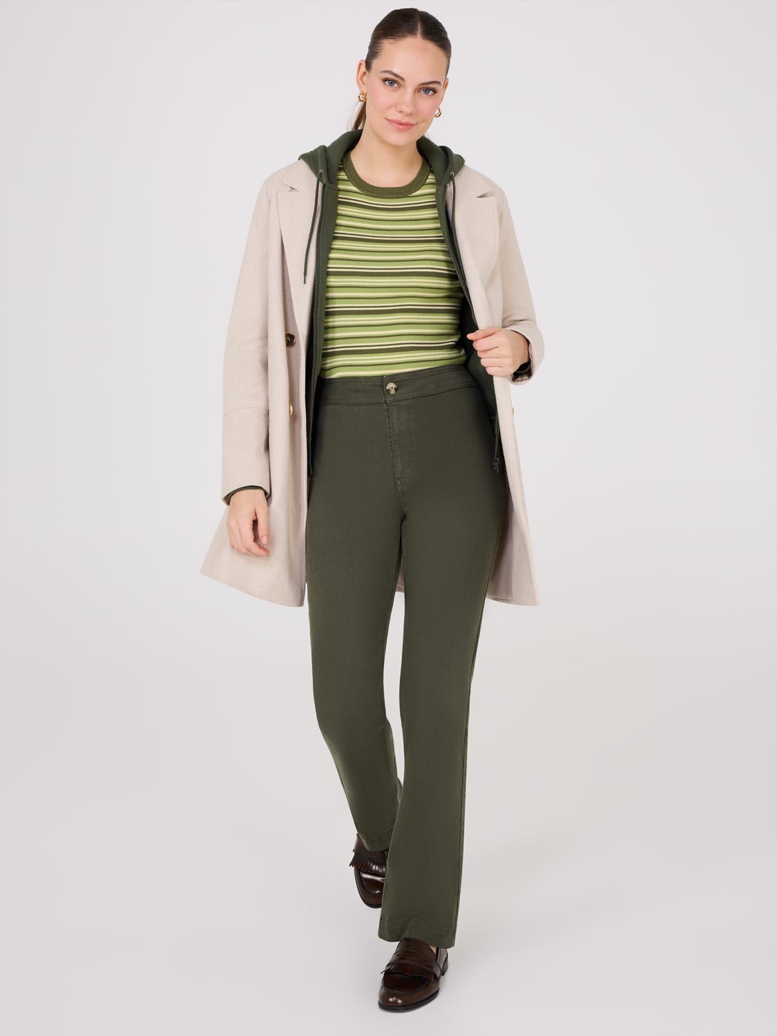 Tencel Mid-Rise Straight Leg Pants