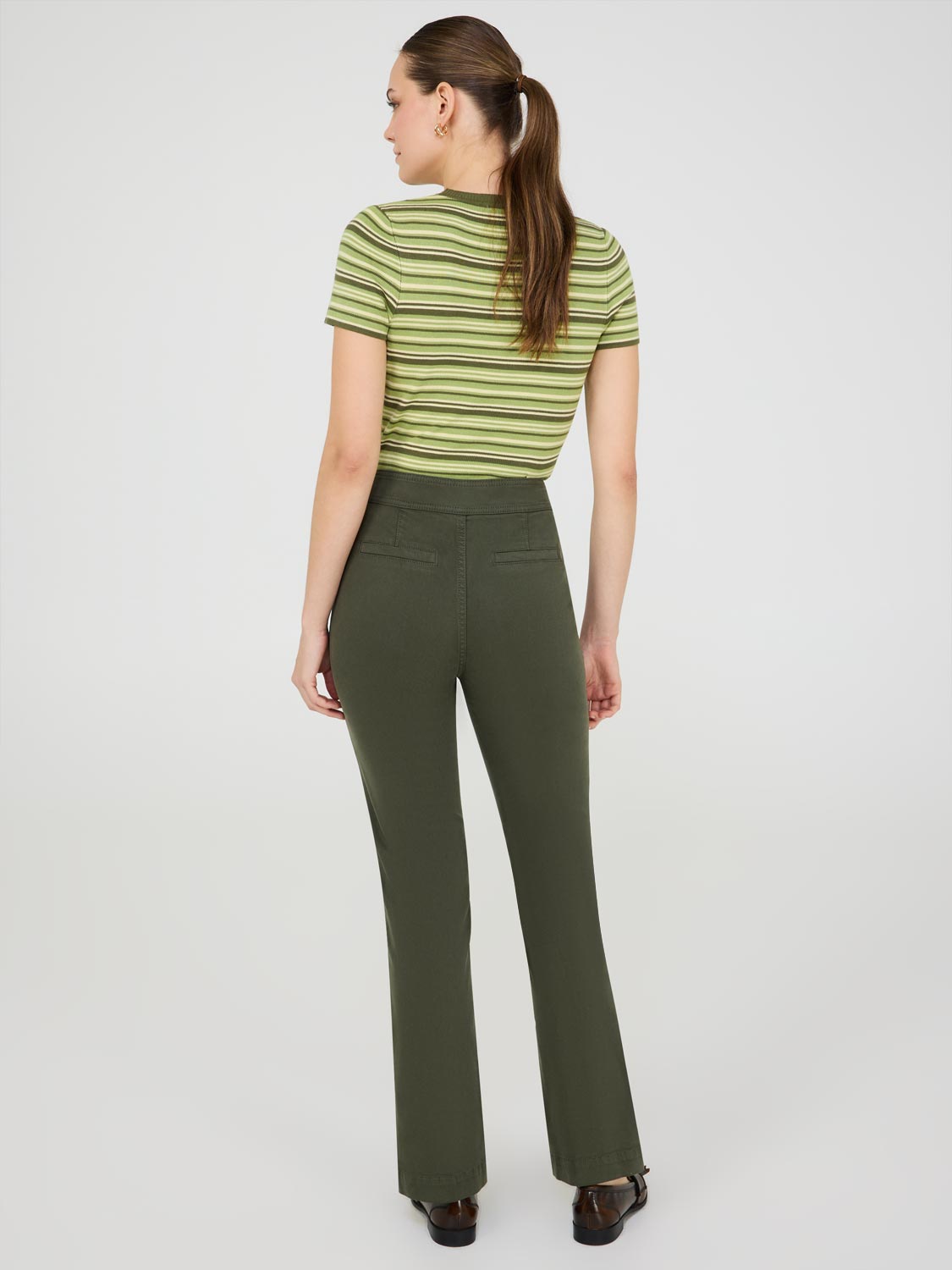 Tencel Mid-Rise Straight Leg Pants