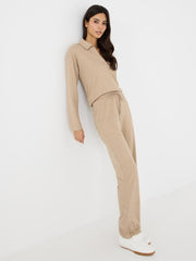 Melange Ribbed Straight Leg Pants