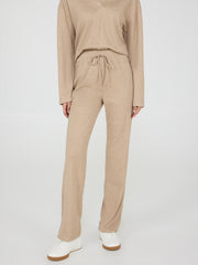 Melange Ribbed Straight Leg Pants