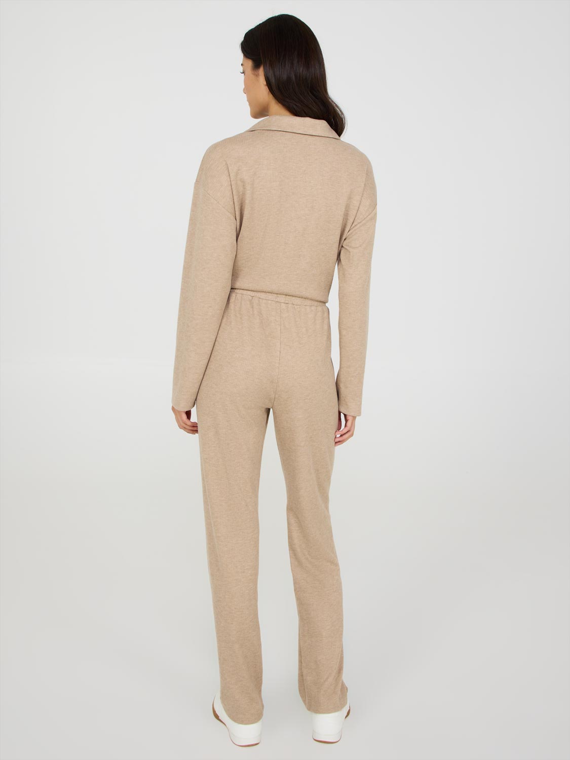 Melange Ribbed Straight Leg Pants