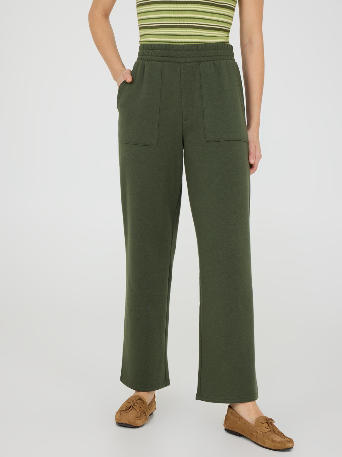 Wide-Leg Fleece Pants