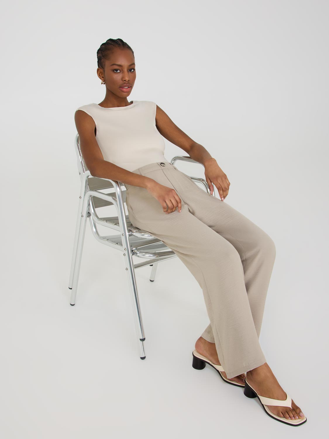 Mid-Rise Wide-Leg Pants