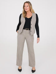 Herringbone Straight Leg Pants
