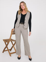 Herringbone Straight Leg Pants
