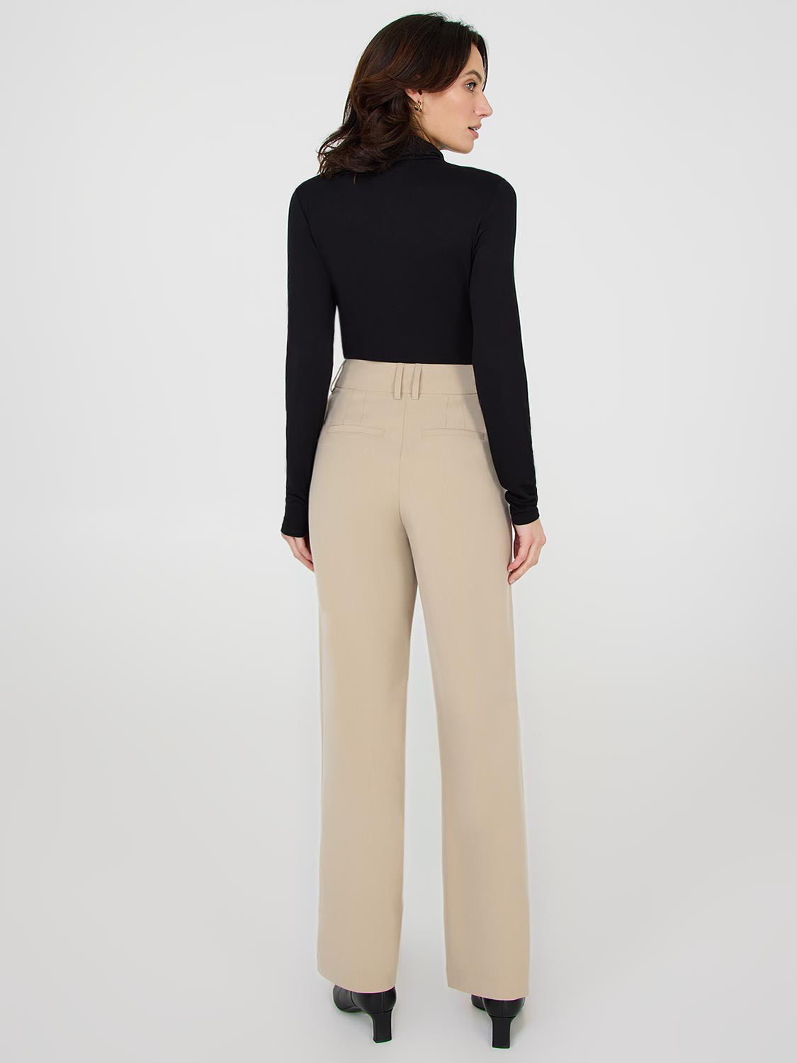 High-Rise Wide-Leg Pleated Pants