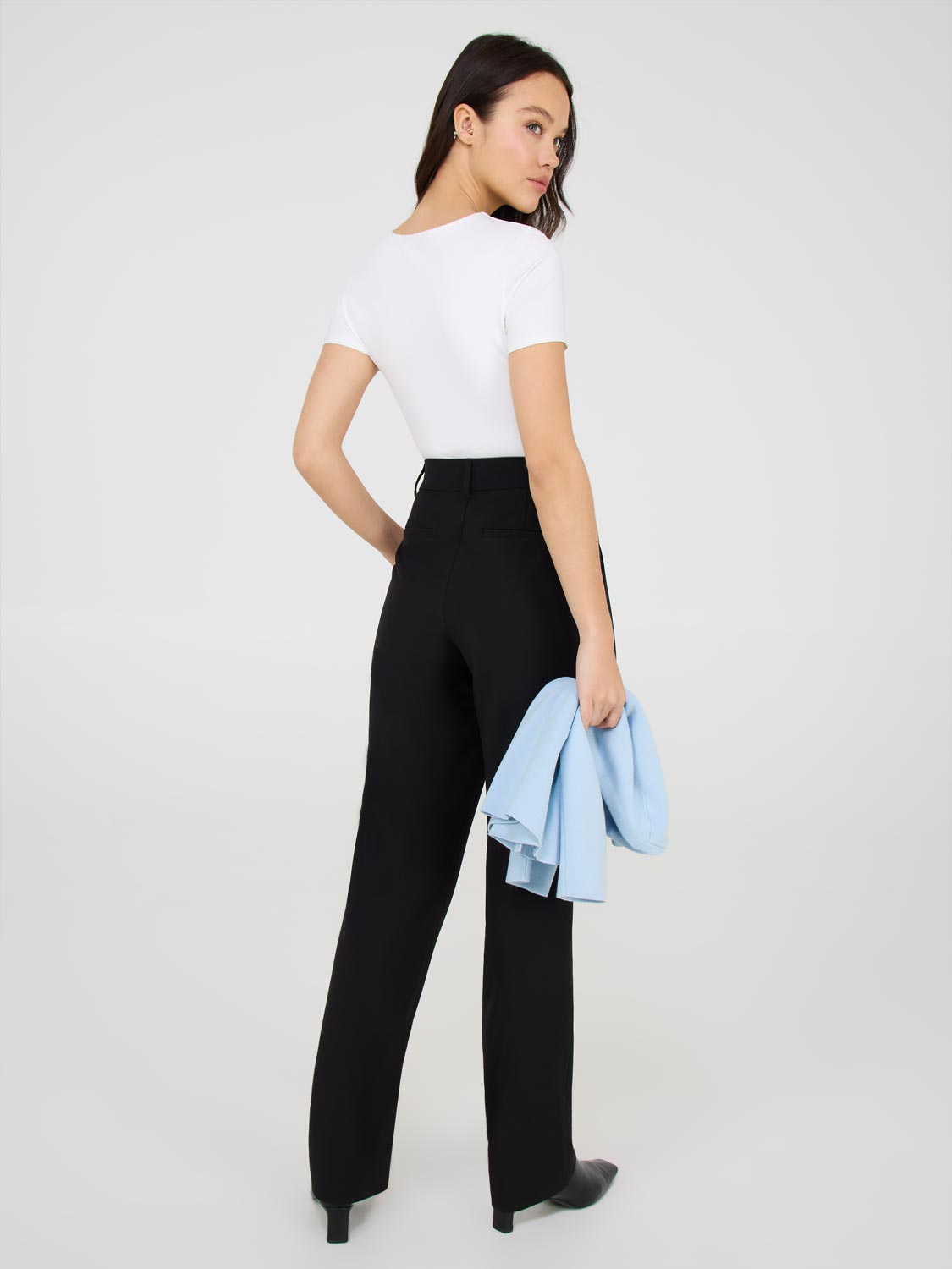 Mid-Rise Straight Leg Pants