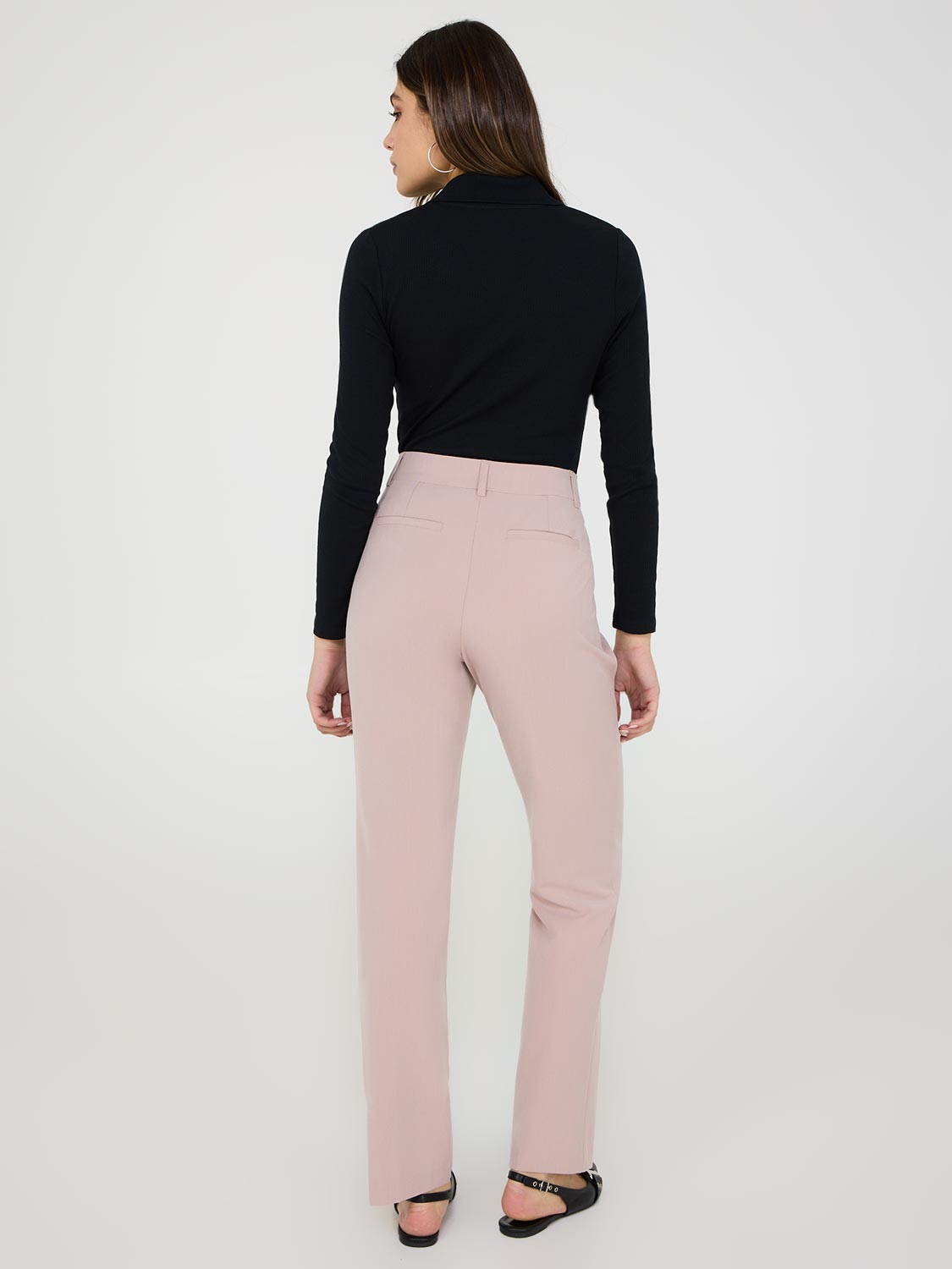 Mid-Rise Straight Leg Pants