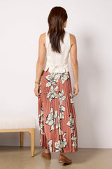 Satin Pleated Midi Skirt
