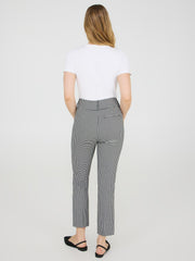 Gingham Print Mid-Rise Capri Pants