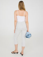 Striped Straight Leg Capri Pants