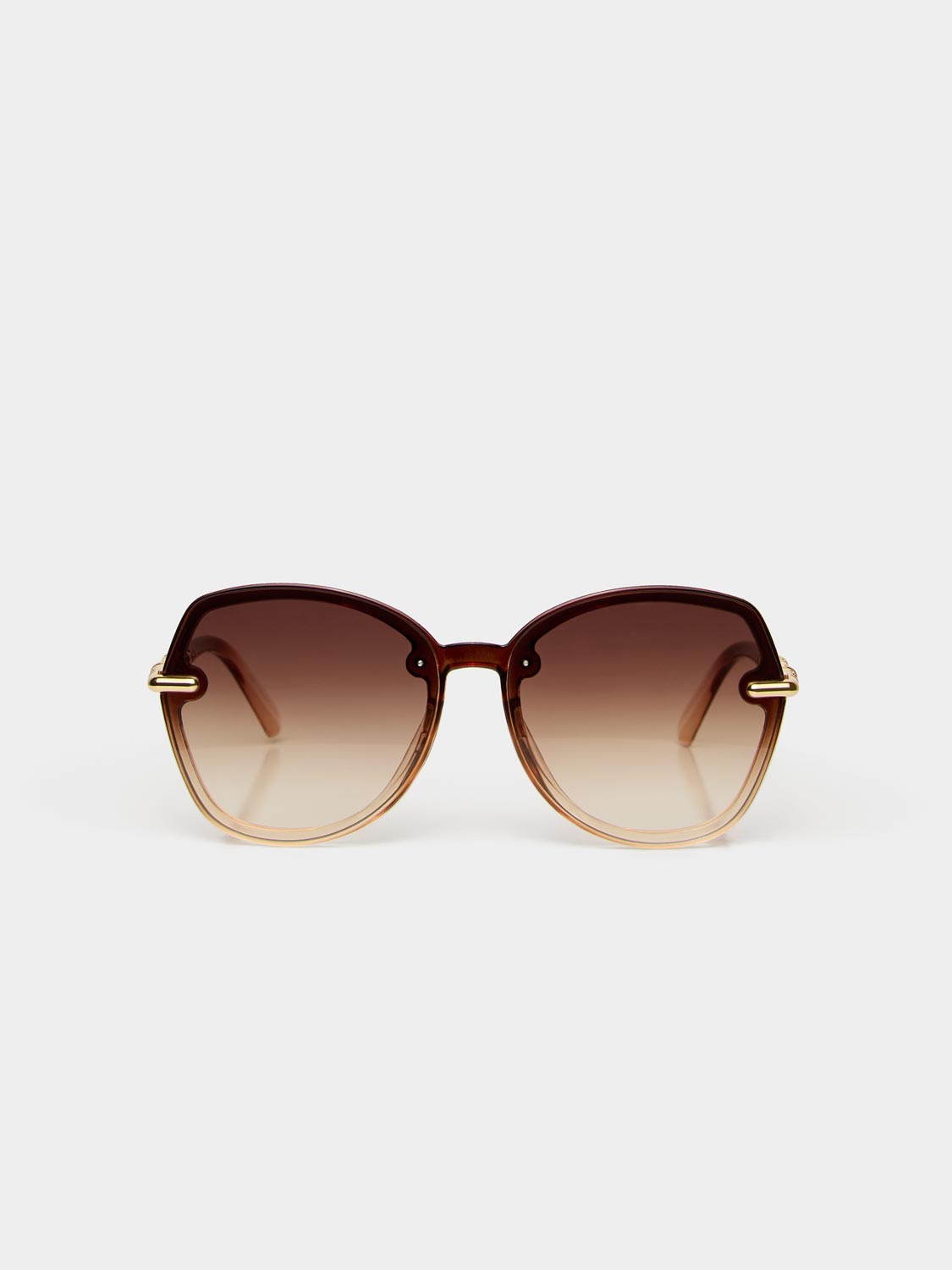 Clear Frame Round Sunglasses