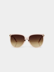 Oversized Clear Frame Cat Eye Sunglasses
