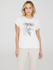 Foil Floral Print Graphic T-Shirt