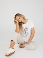 Foil Floral Print Graphic T-Shirt