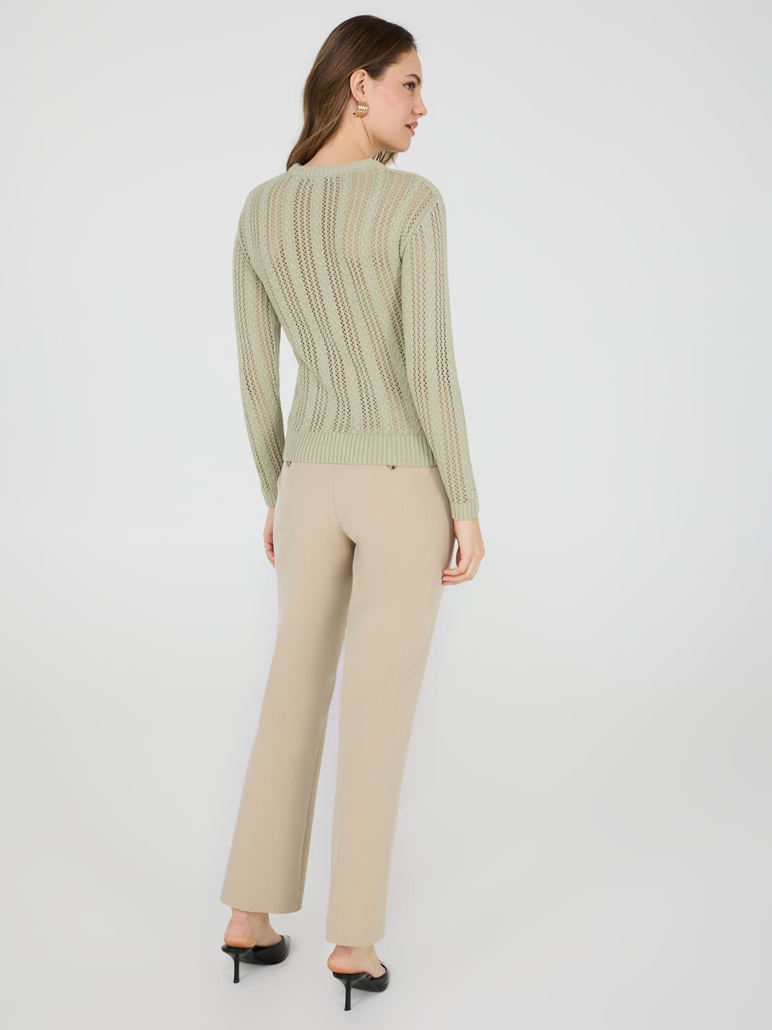 Crochet Crew Neck Sweater