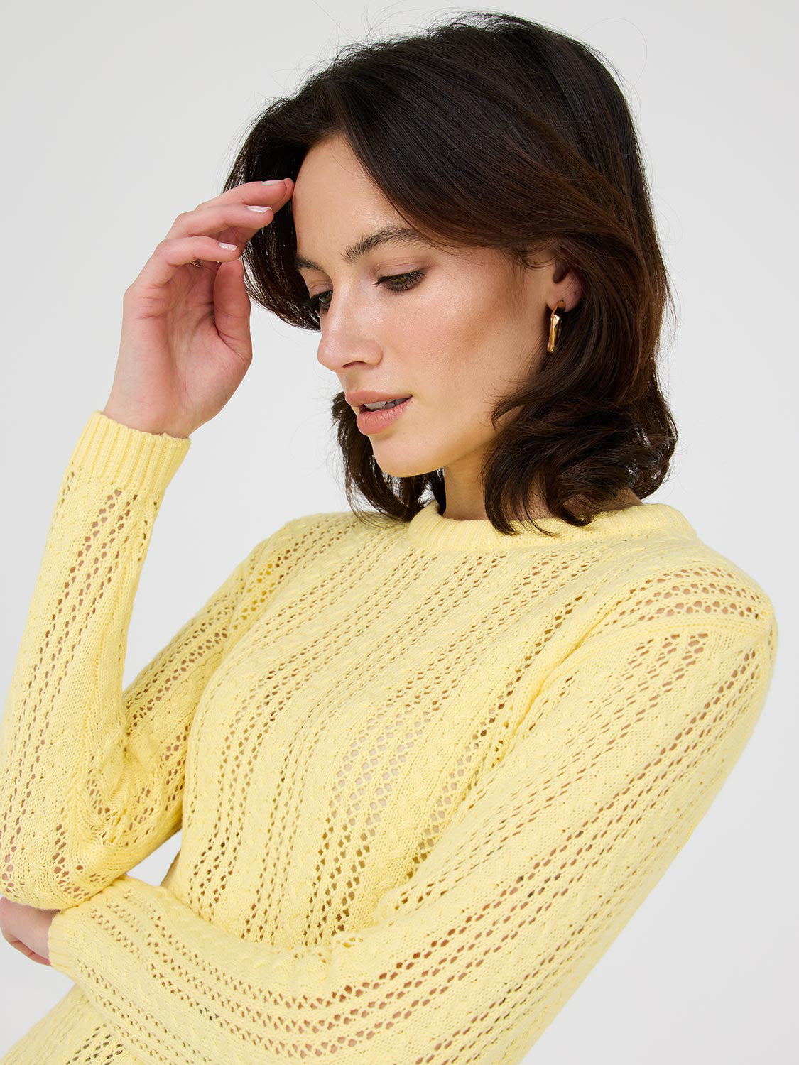 Crochet Crew Neck Sweater