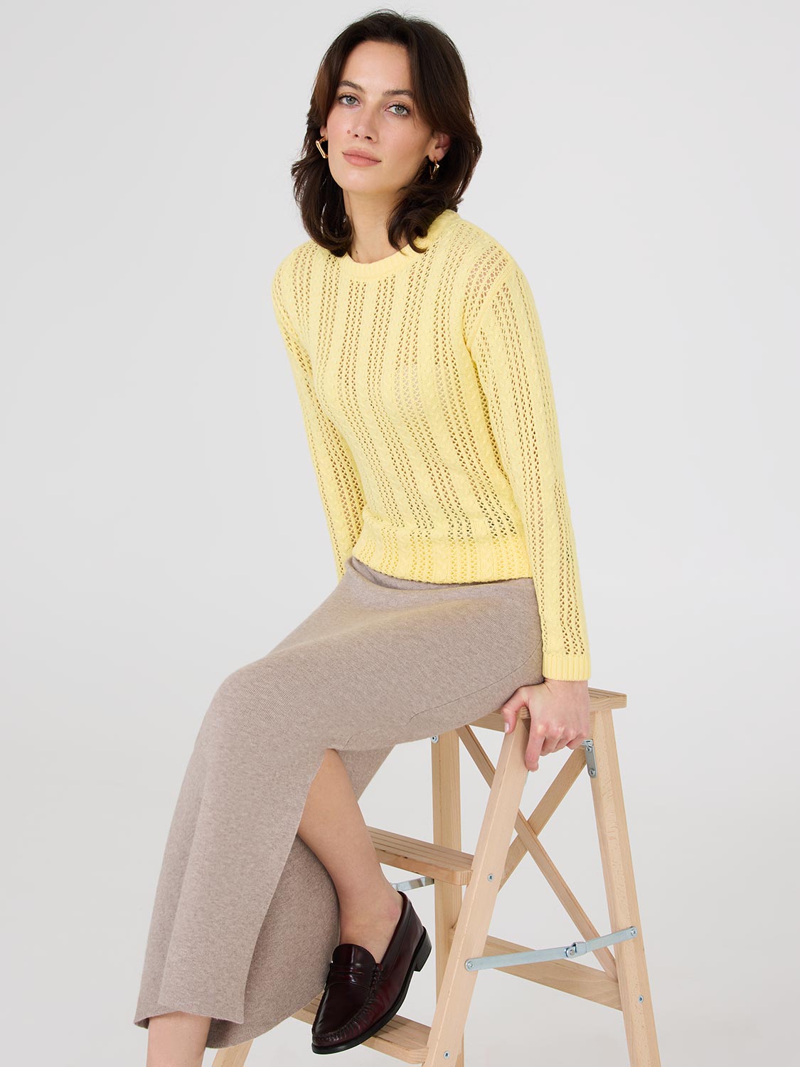 Crochet Crew Neck Sweater
