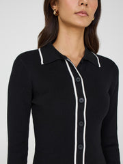 Contrast Tipping Collared Cardigan