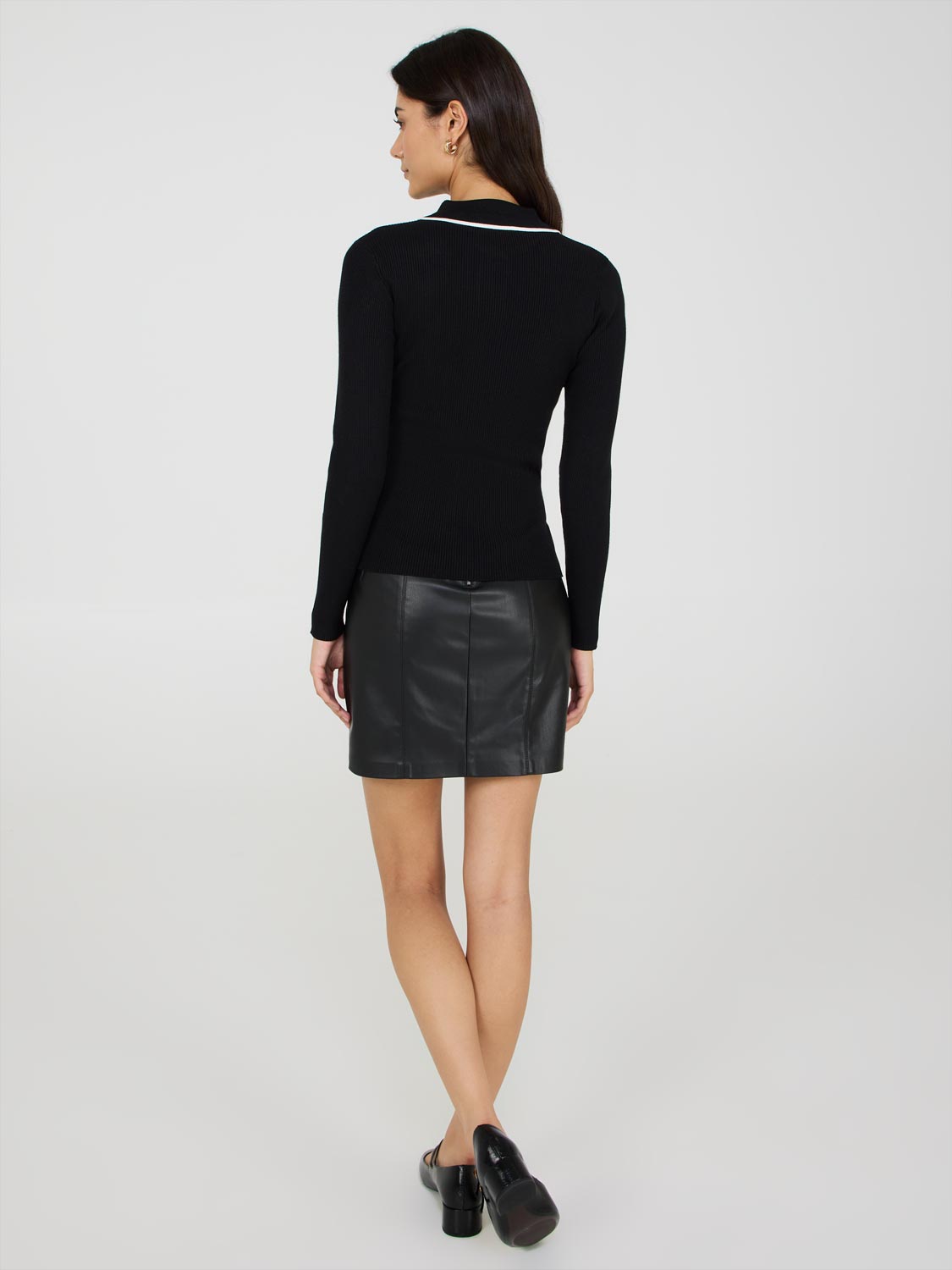 Contrast Tipping Collared Cardigan