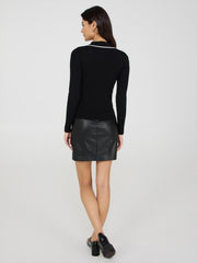 Contrast Tipping Collared Cardigan