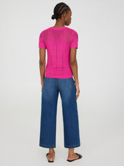 Short Sleeve Pointelle Sweater