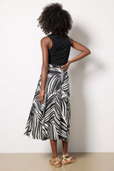 Satin Faux Wrap Skirt