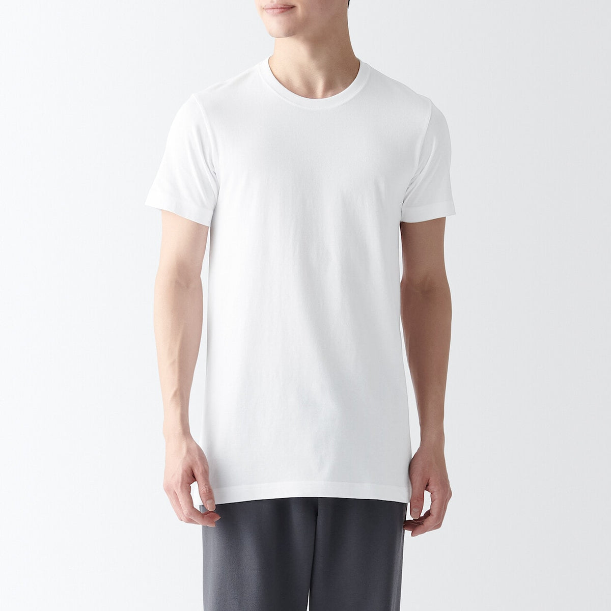 Side Seamless Cotton Crewneck T-Shirt (2 Pack)