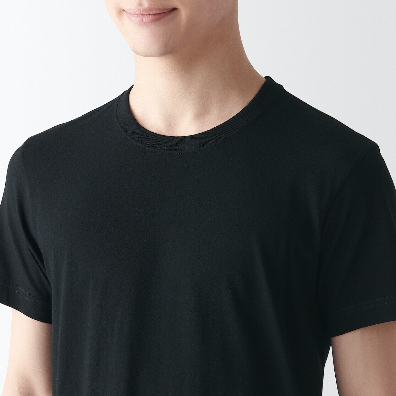 Side Seamless Cotton Crewneck T-Shirt (2 Pack)
